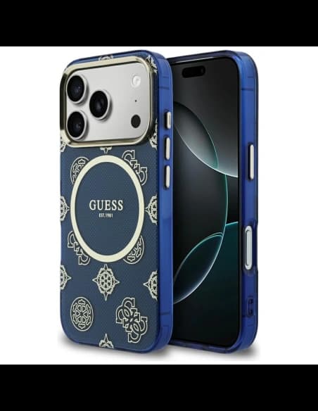 Guess IML Peony Dot MagSafe Apple iPhone 17 Pro kék

