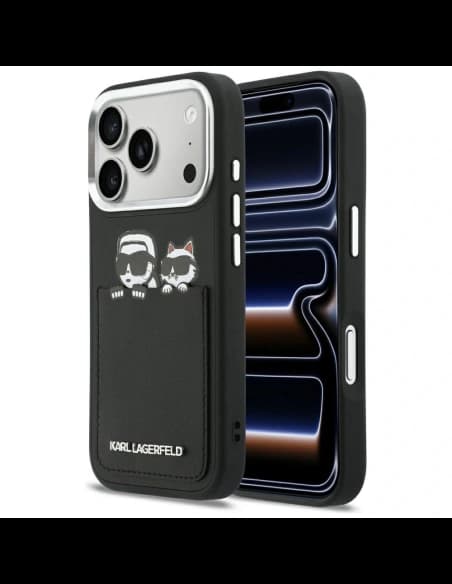 Karl Lagerfeld Karl & Choupette Print & Pocket Apple iPhone 17 Pro Max schwarz