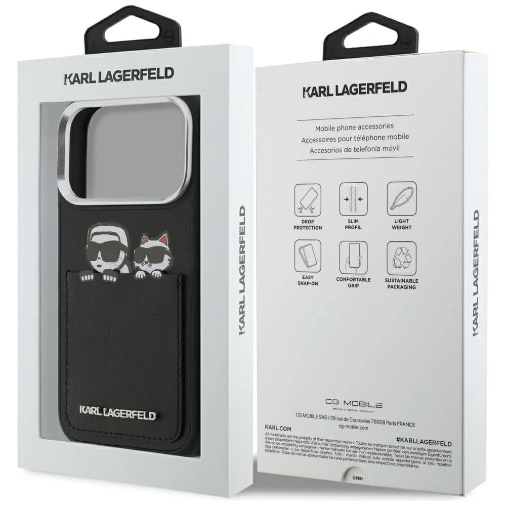 Karl Lagerfeld Karl & Choupette Print & Pocket Apple iPhone 17 Pro Max black - 8
