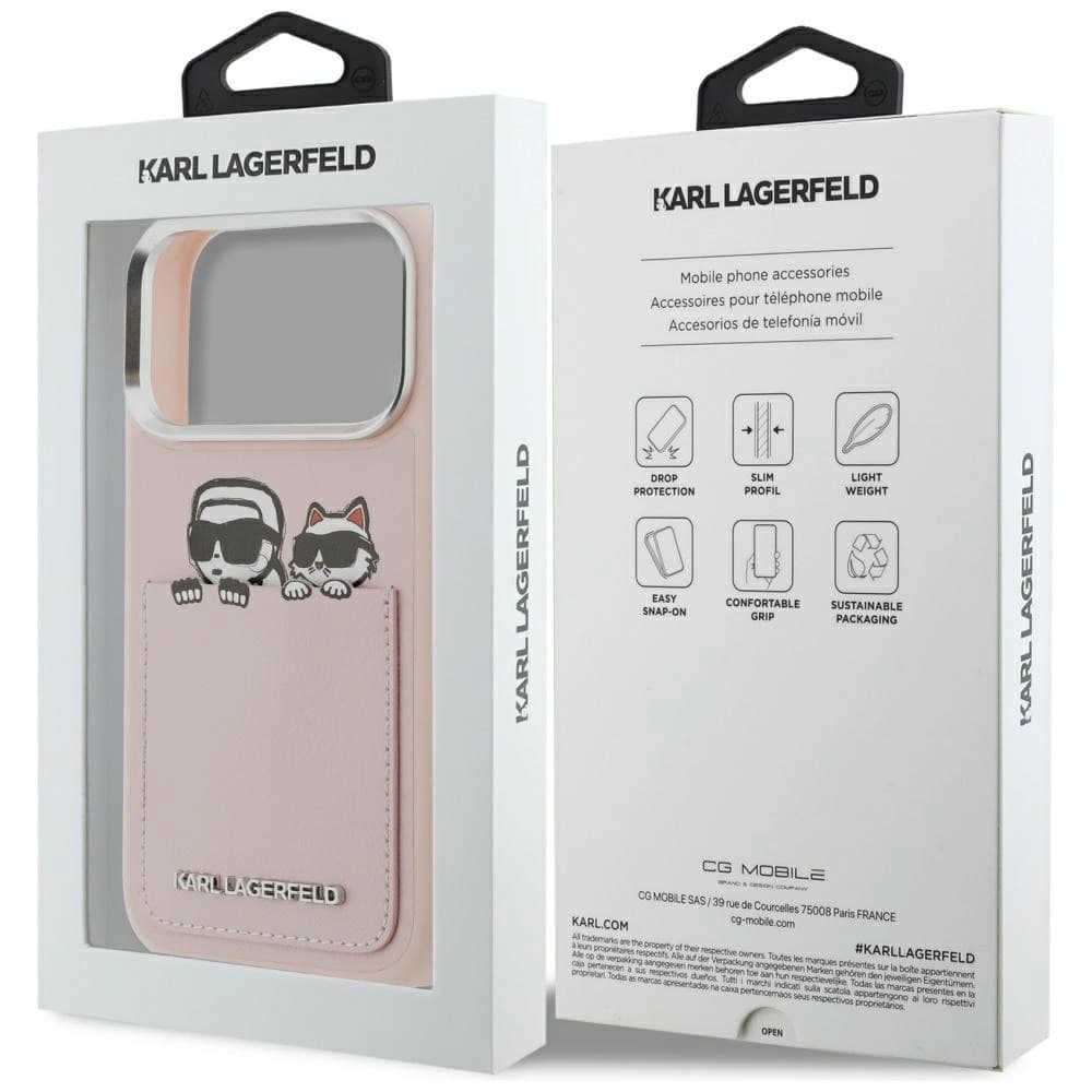 Karl Lagerfeld Karl & Choupette Print & Pocket Apple iPhone 17 Pro roz - 8