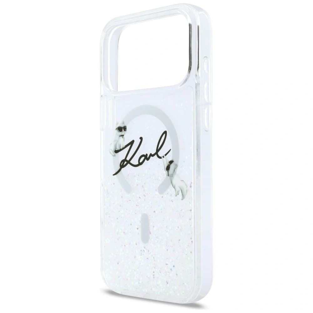 Karl Lagerfeld Liquid Glitter Karl Script Logo MagSafe Apple iPhone 17 Pro Max klar
- 6
