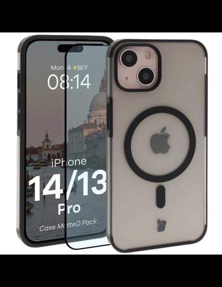 Bizon MatteO Magnetic Pack Apple iPhone 14 / 13 rauchschwarz