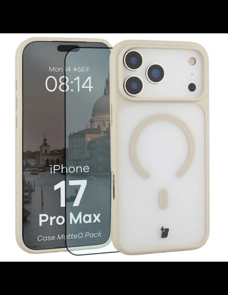 Bizon MatteO Magnetic Pack Apple iPhone 17 Pro Max rauchbeige