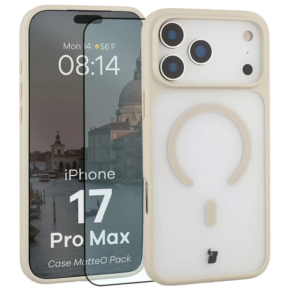 Bizon MatteO Magnetic Pack Apple iPhone 17 Pro Max rauchbeige