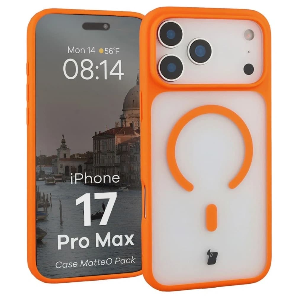 Bizon MatteO Magnetic Pack Apple iPhone 17 Pro Max portocaliu fumuriu - 3