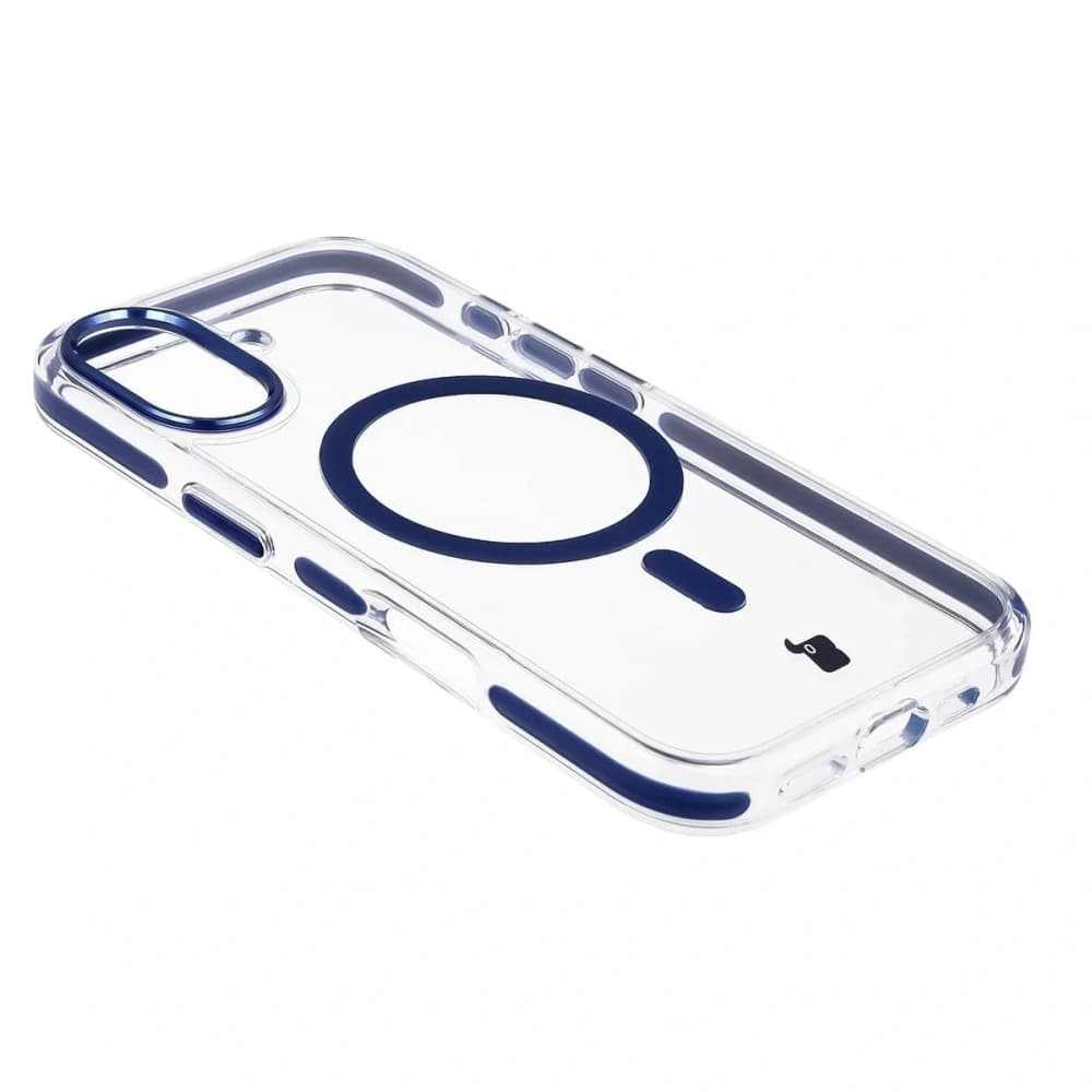 Bizon Case Marco Magnetic Apple iPhone 17 clear with a blue frame - 4