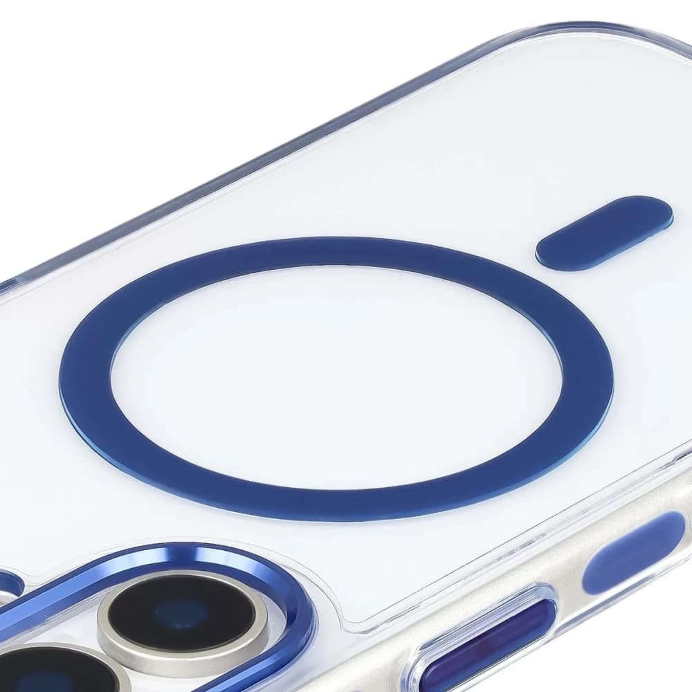 Bizon Case Marco Magnetic Apple iPhone 17 clear with a blue frame - 5