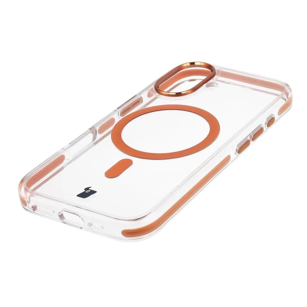 Bizon Case Marco Mágneses Apple iPhone 17 átlátszó narancs kerettel
 - 3