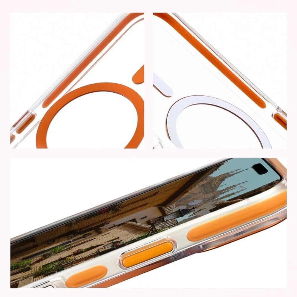 Bizon Case Marco Mágneses Apple iPhone 17 átlátszó narancs kerettel
 - 7