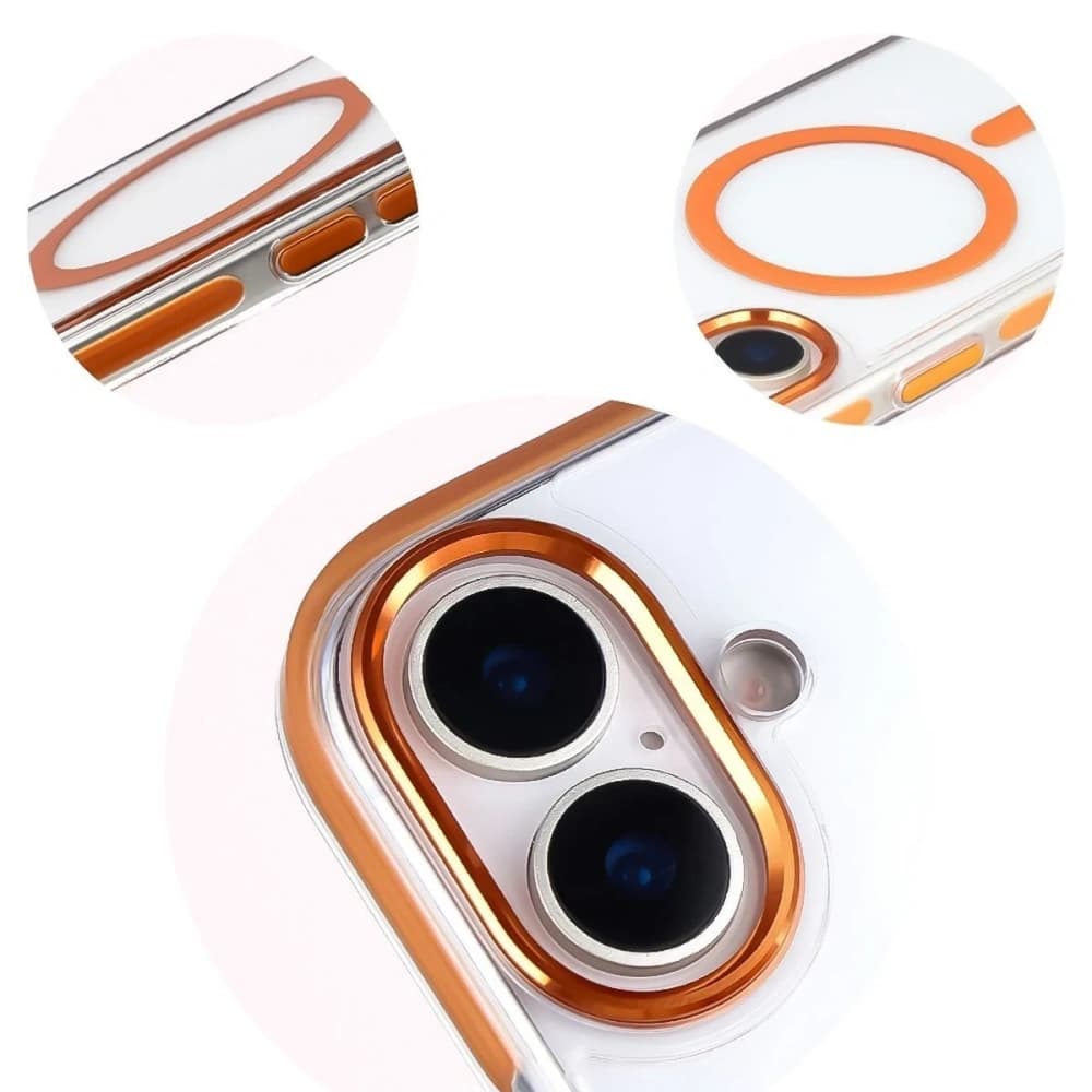 Bizon Case Marco Mágneses Apple iPhone 17 átlátszó narancs kerettel
 - 8