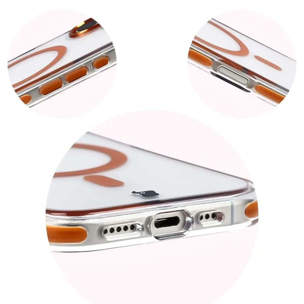 Bizon Case Marco Mágneses Apple iPhone 17 átlátszó narancs kerettel
 - 9