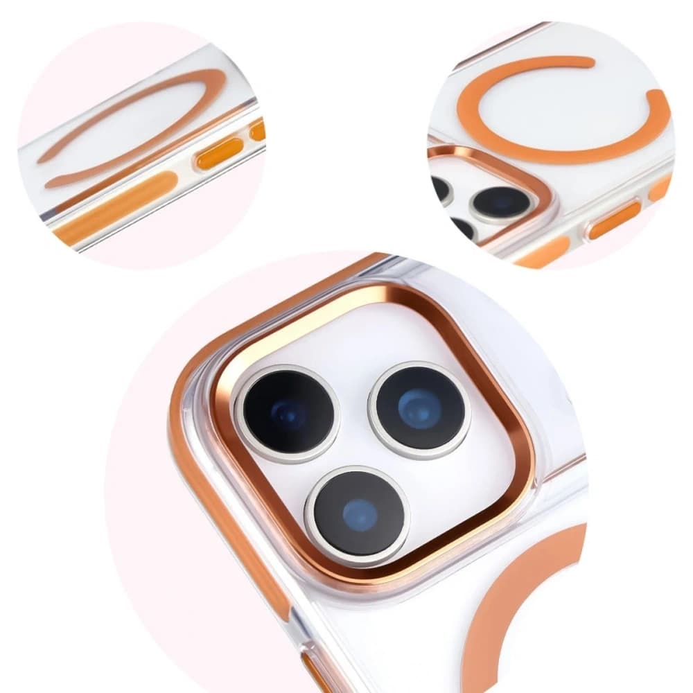 Bizon Case Marco Mágneses Apple iPhone 17 Pro átlátszó narancs kerettel
 - 8