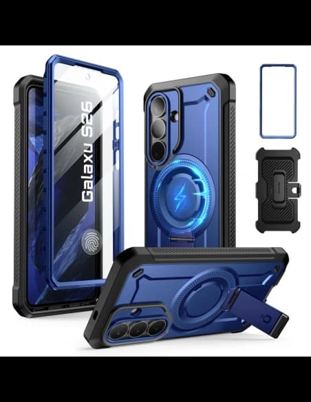 Etui + 2x szkło hartowane Supcase Unicorn Beetle Pro Mag MagSafe do Samsung Galaxy S26 Cobalt