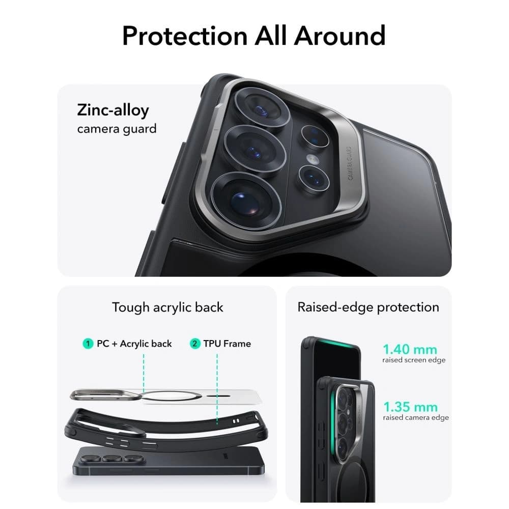 ESR Classic Hybrid Kickstand MagSafe Samsung Galaxy S26 Ultra Átlátszó/fekete
 - 2