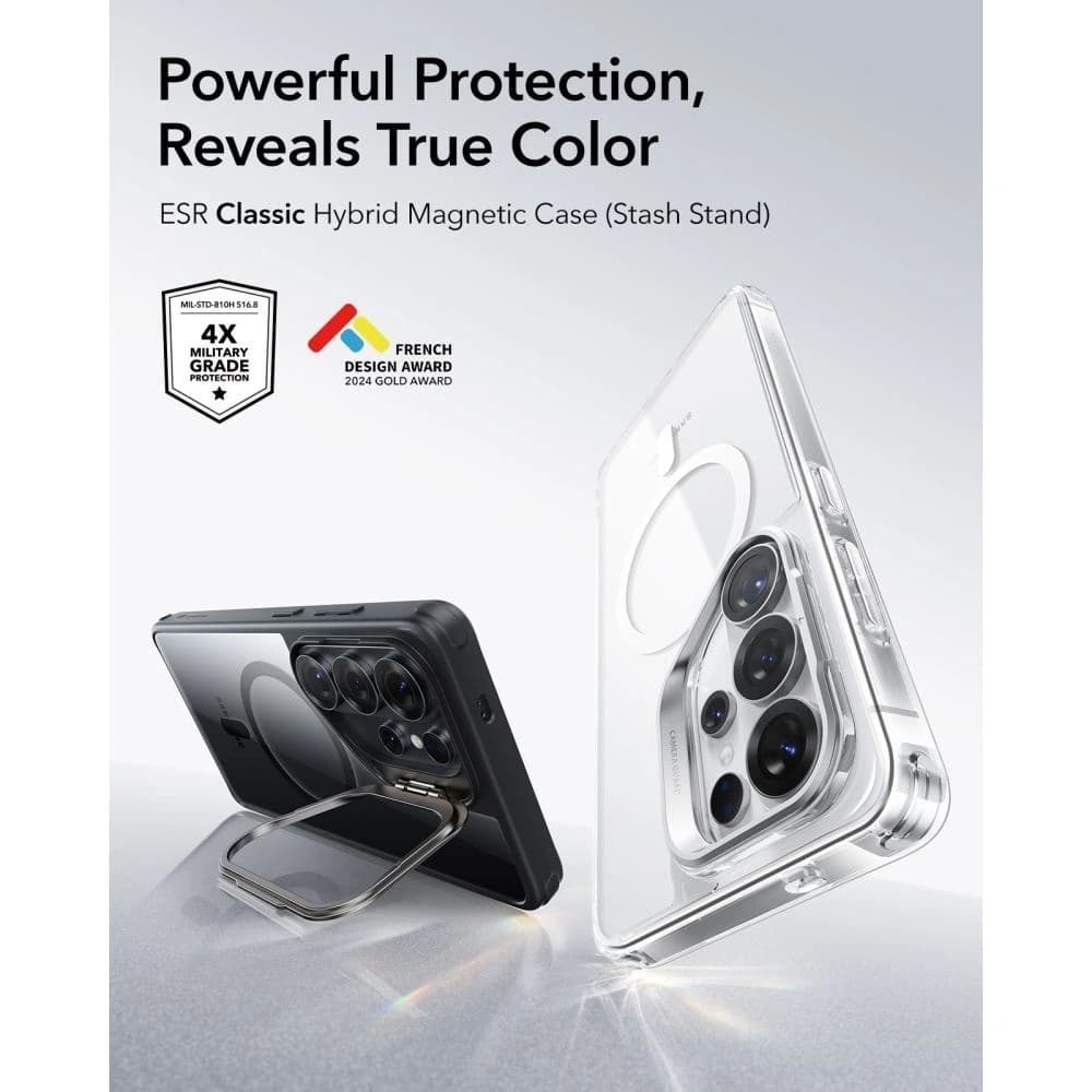 ESR Classic Hybrid Kickstand MagSafe Samsung Galaxy S26 Ultra Átlátszó/fekete
 - 4