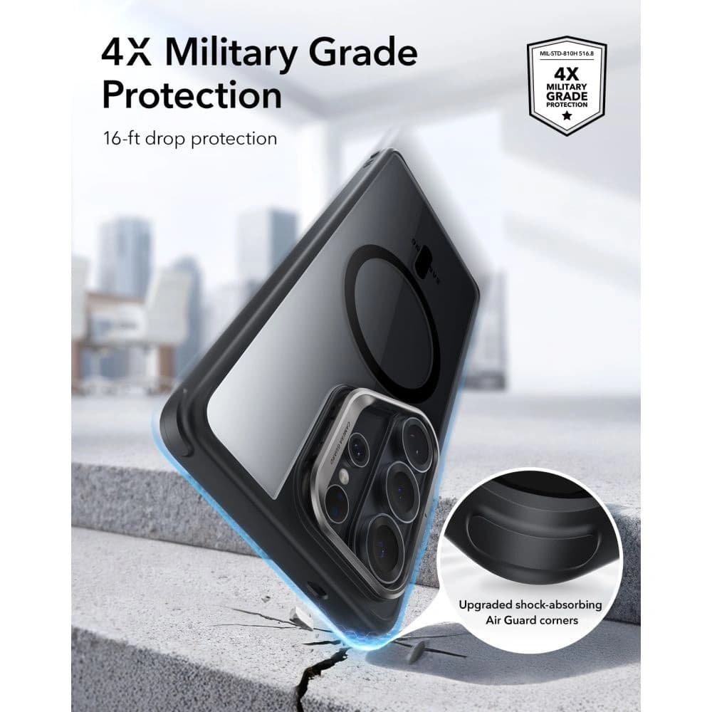 ESR Classic Hybrid Kickstand MagSafe Samsung Galaxy S26 Ultra Átlátszó/fekete
 - 5