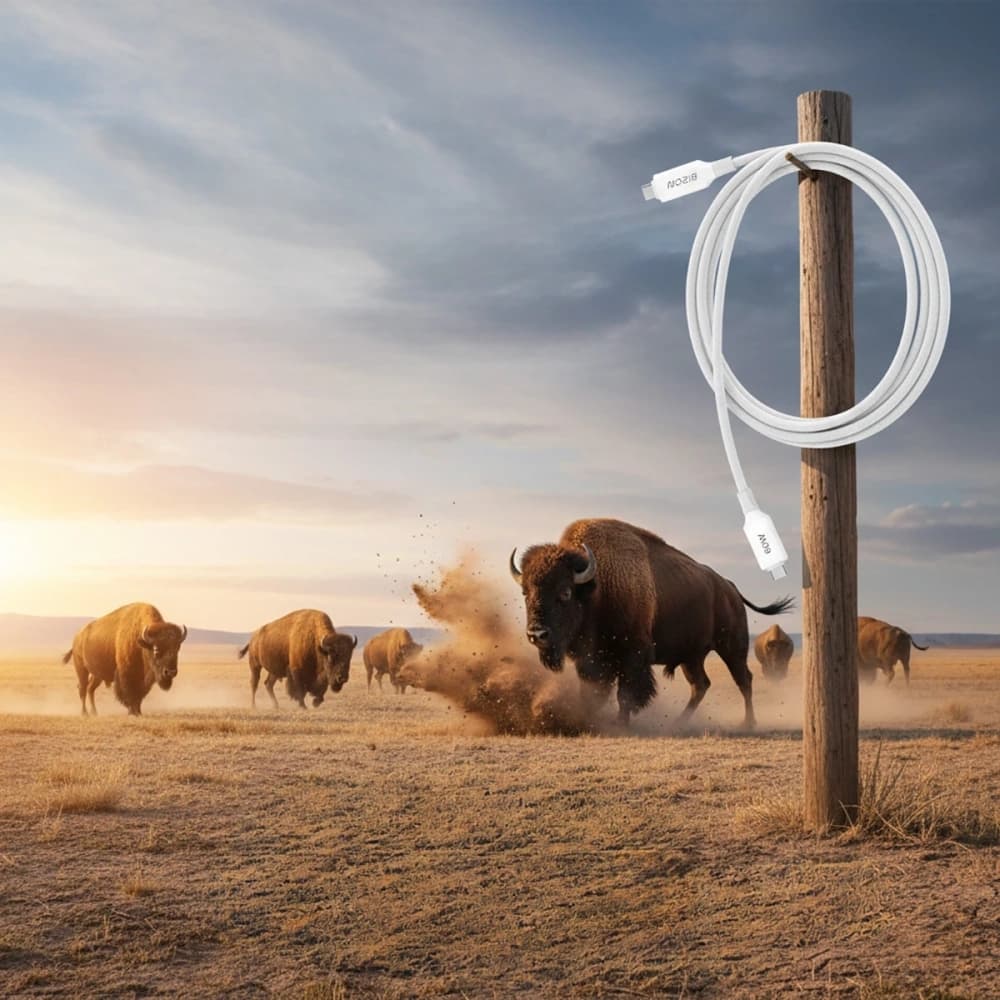 Bizon C354 Geflochtenes Kabel USB-C / USB-C 60W 1m
 - 8