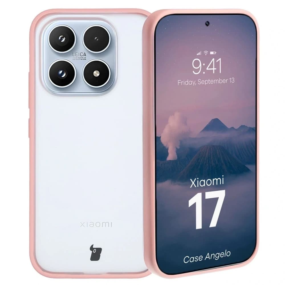 Bizon Case Angelo Xiaomi 17 semi-transparent with a light pink frame - 1