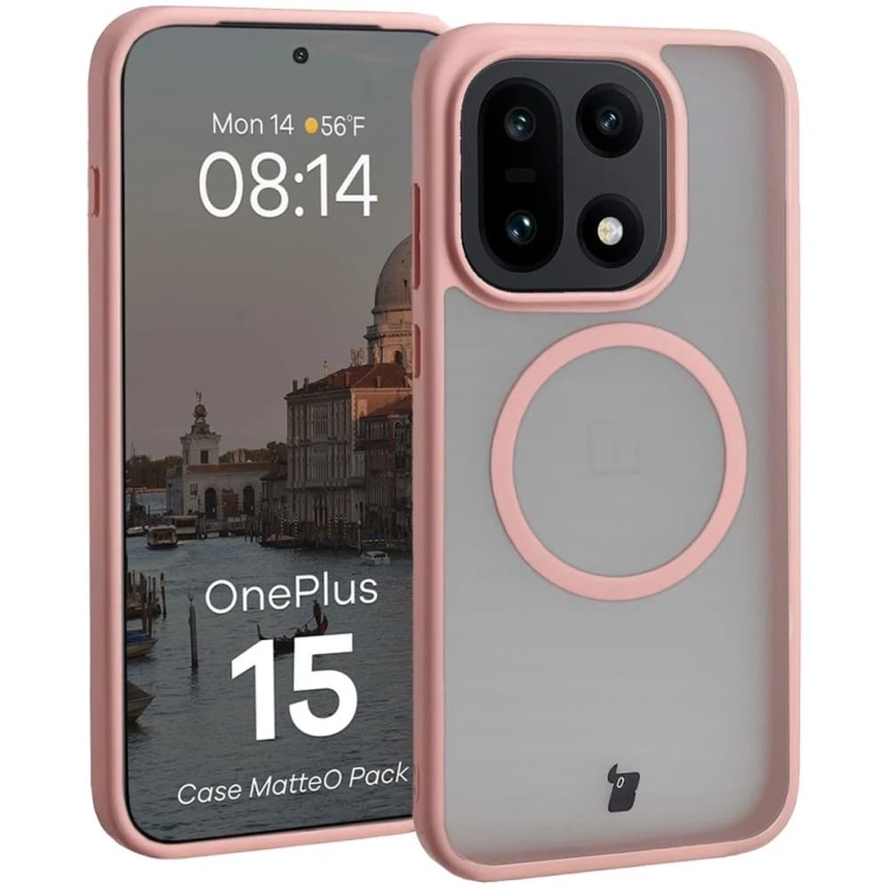 Bizon MatteO Magnetic Pack OnePlus 15 füstös világos rózsaszín
 - 3