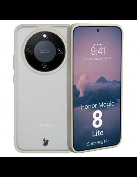 Bizon Case Angelo Honor Magic8 Lite poloprůhledný s béžovým rámem

