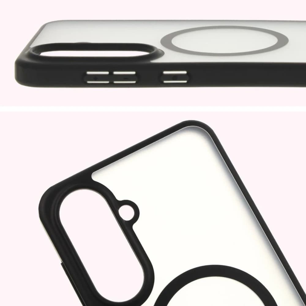 Etui z pierścieniem magnetycznym + szkło hartowane Bizon MatteO Pack do Samsung Galaxy A56 5G przydymione-czarne - 5