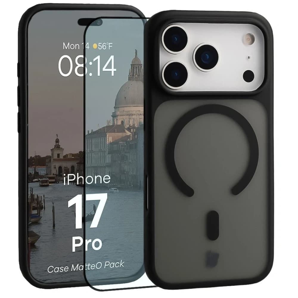 Bizon MatteO Magnetic Pack Apple iPhone 17 Pro fumuriu negru
 - 1