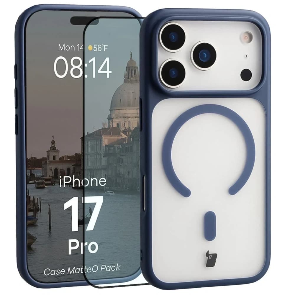 Bizon MatteO Magnetic Pack Apple iPhone 17 Pro fumuriu albastru
 - 1