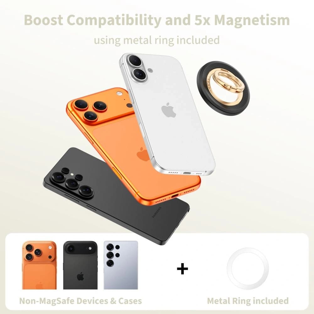 Tech-Protect MMR700 Lamano Magnetic MagSafe Phone Ring Negru/aur
 - 5