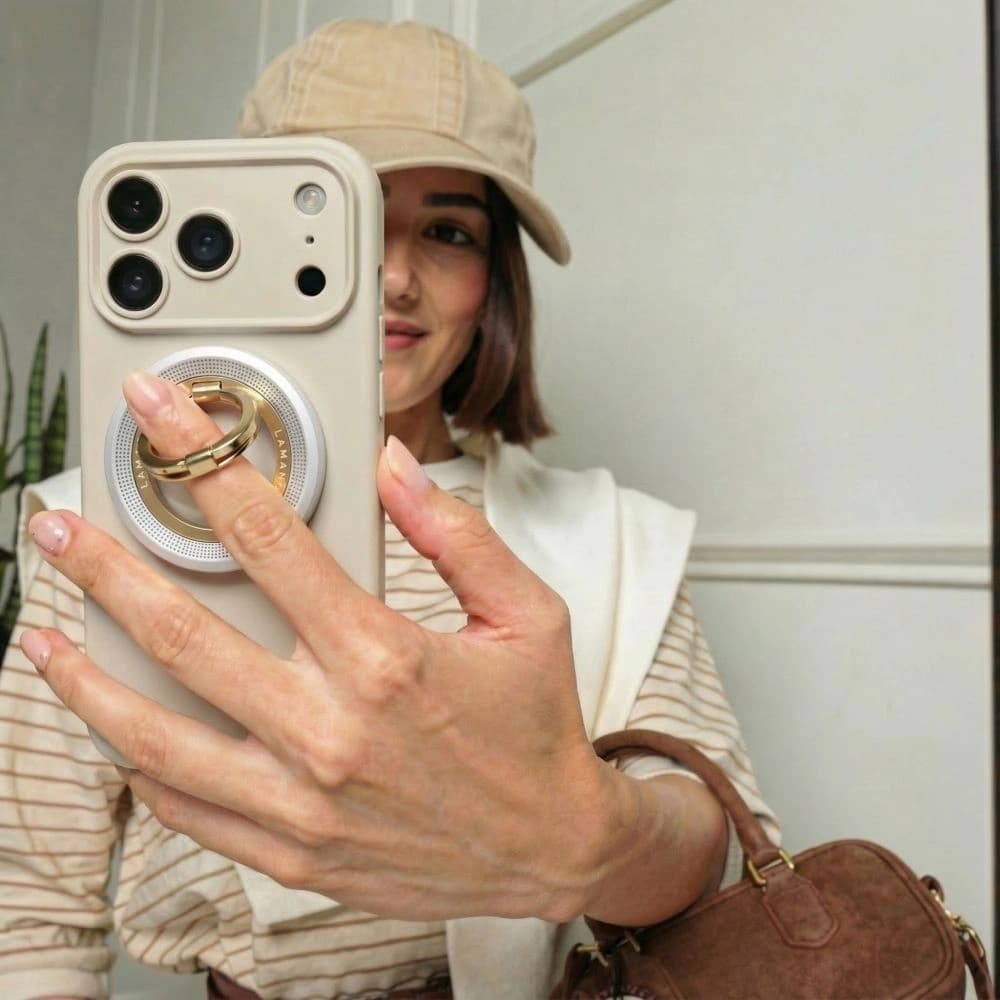 Uchwyt magnetyczny na palec Tech-Protect MMR700 Lamano Magnetic MagSafe Phone Ring Titanium/gold - 6