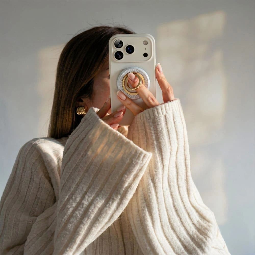 Uchwyt magnetyczny na palec Tech-Protect MMR700 Lamano Magnetic MagSafe Phone Ring Titanium/gold - 7