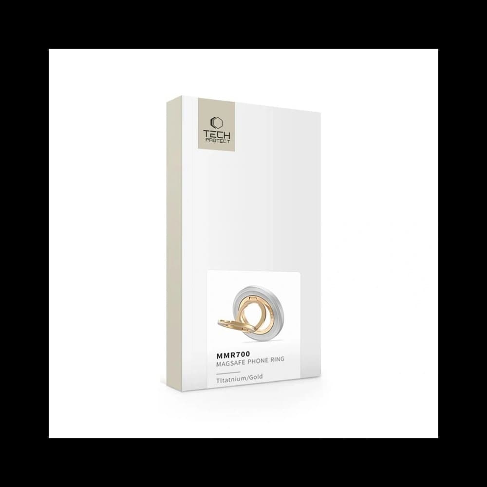 Uchwyt magnetyczny na palec Tech-Protect MMR700 Lamano Magnetic MagSafe Phone Ring Titanium/gold - 8