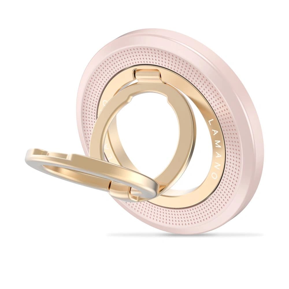 Uchwyt magnetyczny na palec Tech-Protect MMR700 Lamano Magnetic MagSafe Phone Ring Pink/gold - 1