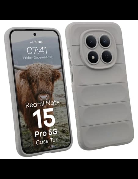 Pancerne etui Bizon Case Tur do Xiaomi Redmi Note 15 Pro 5G jasnoszare