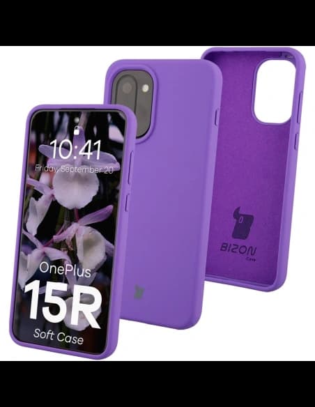 Silikonowe etui Bizon Soft Case do OnePlus 15R fioletowe