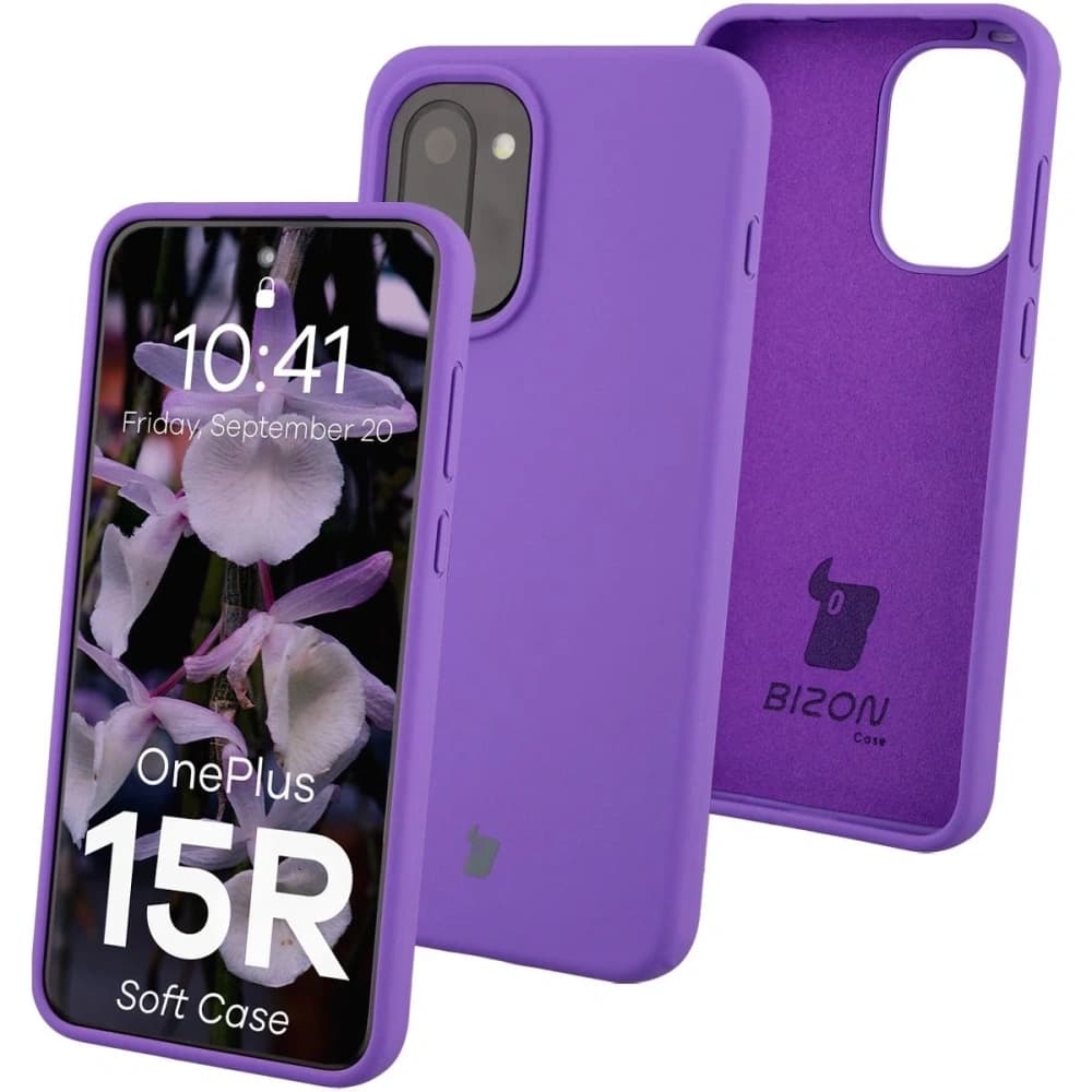 Silikonowe etui Bizon Soft Case do OnePlus 15R fioletowe - 1