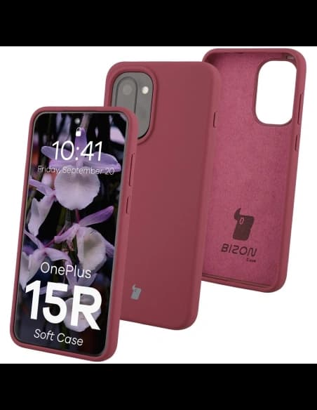 Silikonowe etui Bizon Soft Case do OnePlus 15R ciemnofioletowe