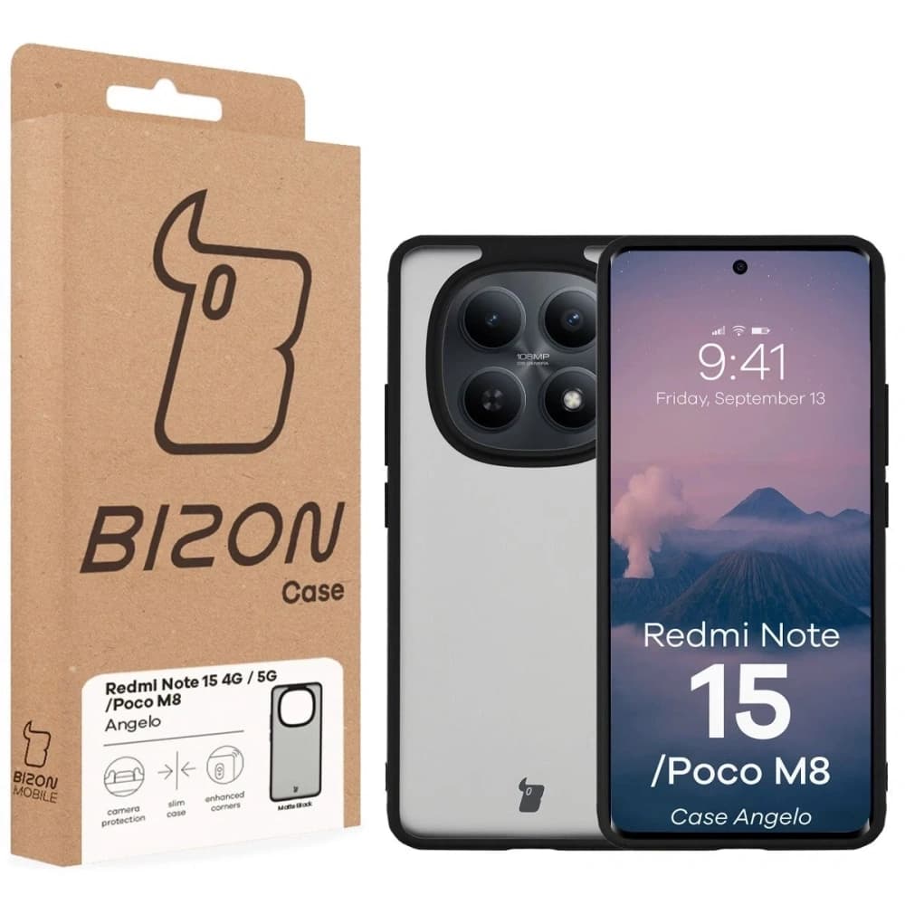 Bizon Case Angelo Xiaomi Redmi Note 15 / POCO M8 5G rauchig mit schwarzem Rahmen
- 6
