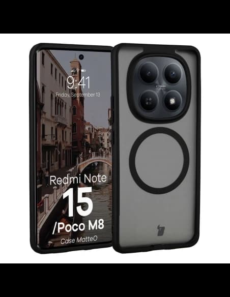 Bizon Pouzdro MatteO Magnetické Xiaomi Redmi Note 15 / POCO M8 5G kouřově černé
