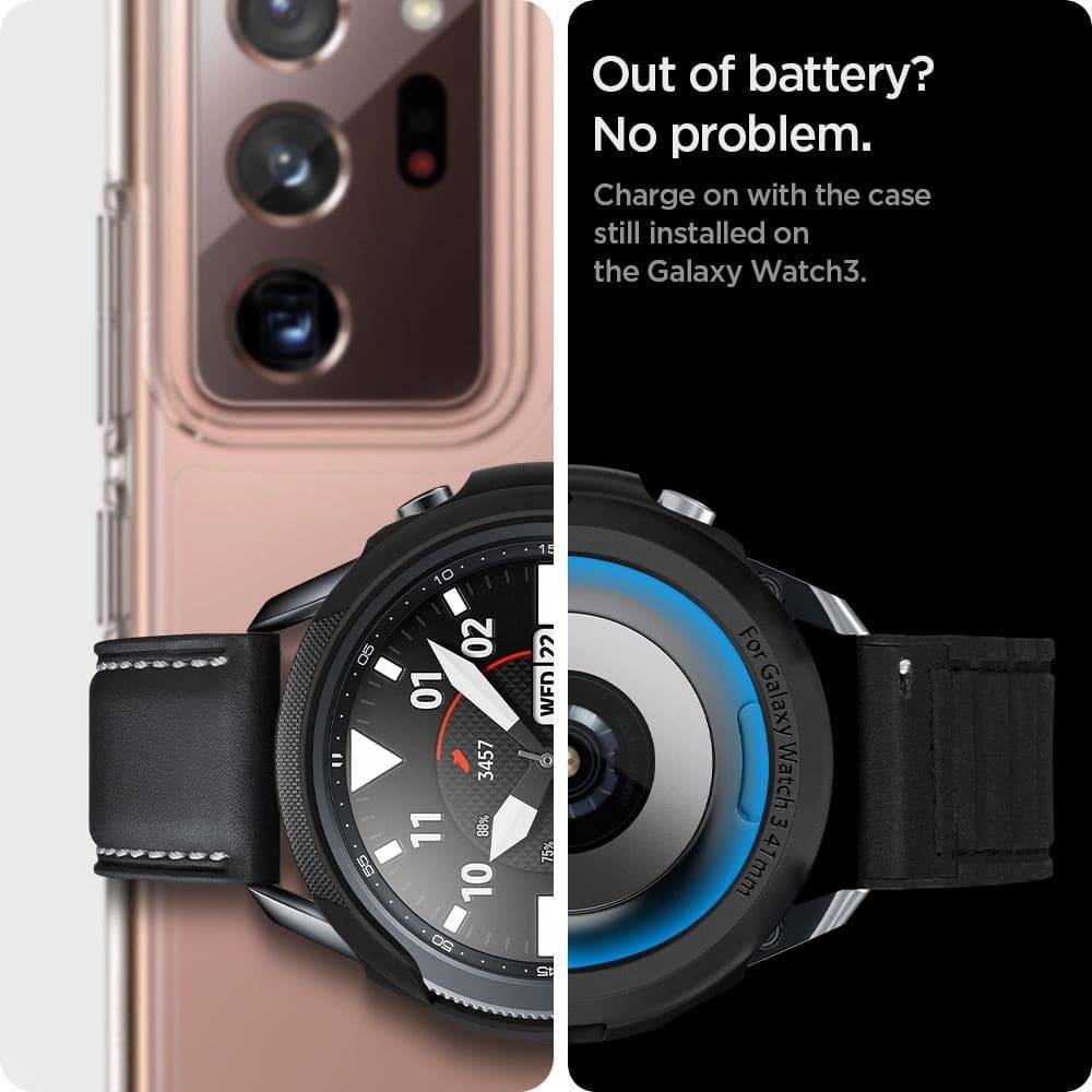 Etui Spigen Liquid Air Samsung Galaxy Watch 3 41mm Matt Fekete - 15