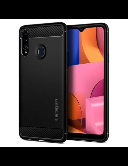 Spigen Rugged Armor Galaxy A20s Mattschwarz