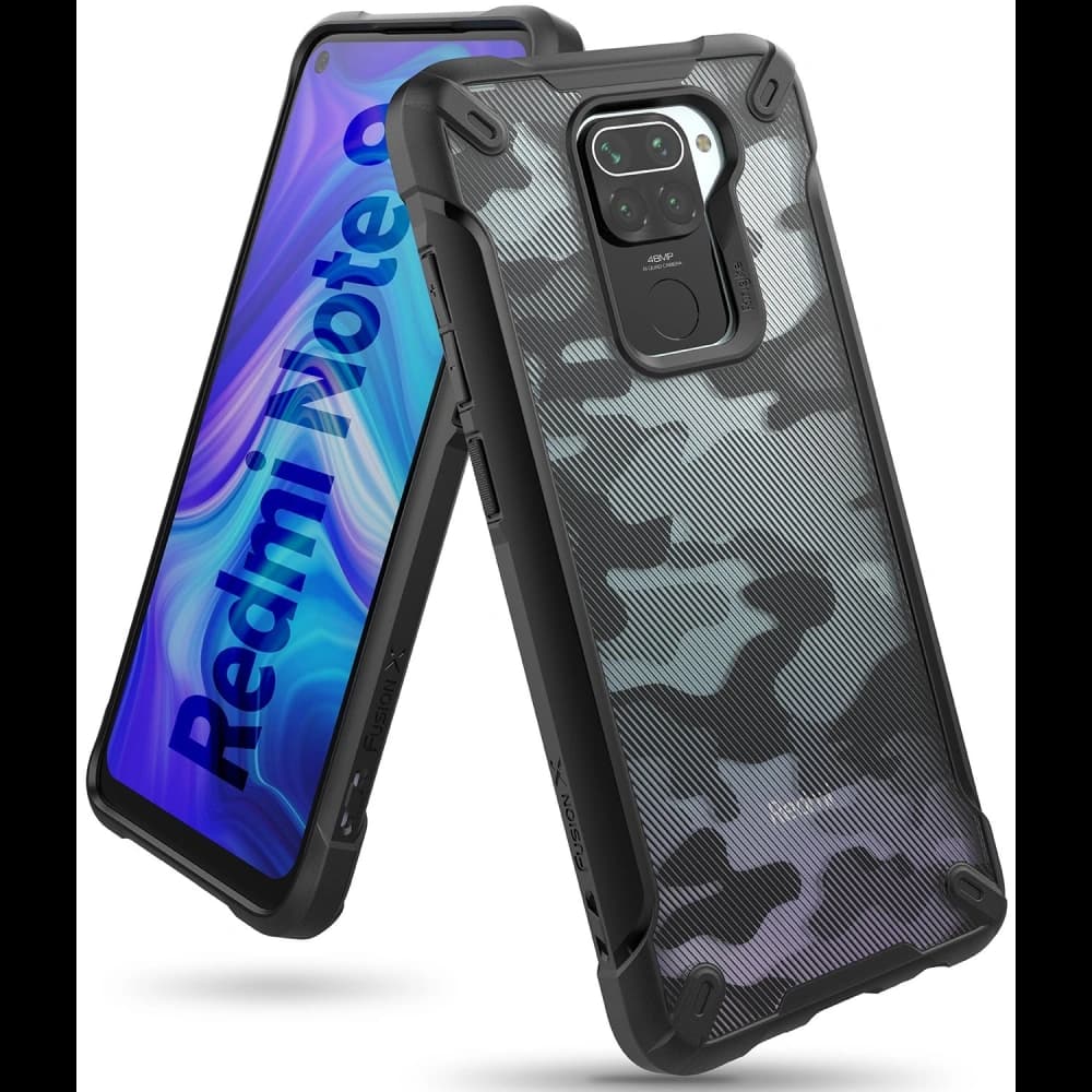 Etui Ringke Fusion-X Redmi Note 9 Camo (Moro) Fekete