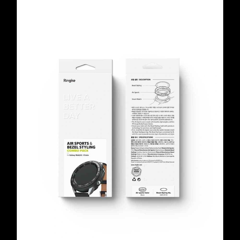 Etui Ringke Air Sports + nakládka Ringke Bezel Styling Samsung Galaxy Watch 3 41mm Black GW3-41-10 - 10