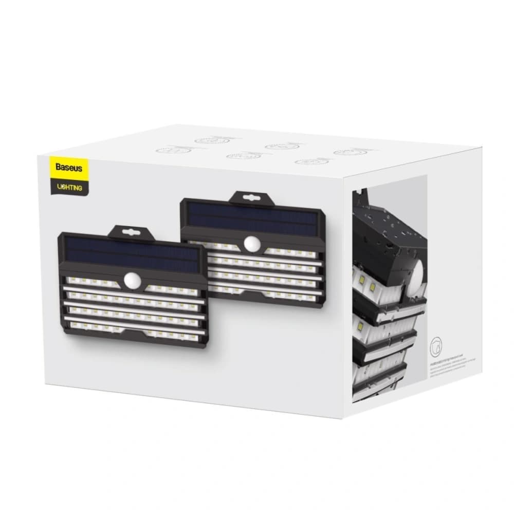 Kültéri LED napenergiás lámpa Baseus mozgásérzékelővel - 2 db (fekete) - 7