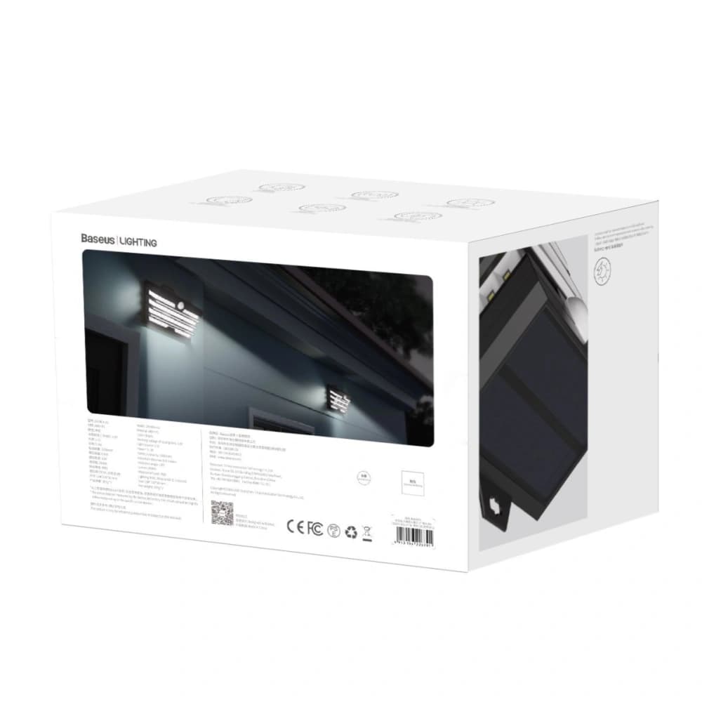 Kültéri LED napenergiás lámpa Baseus mozgásérzékelővel - 2 db (fekete) - 9