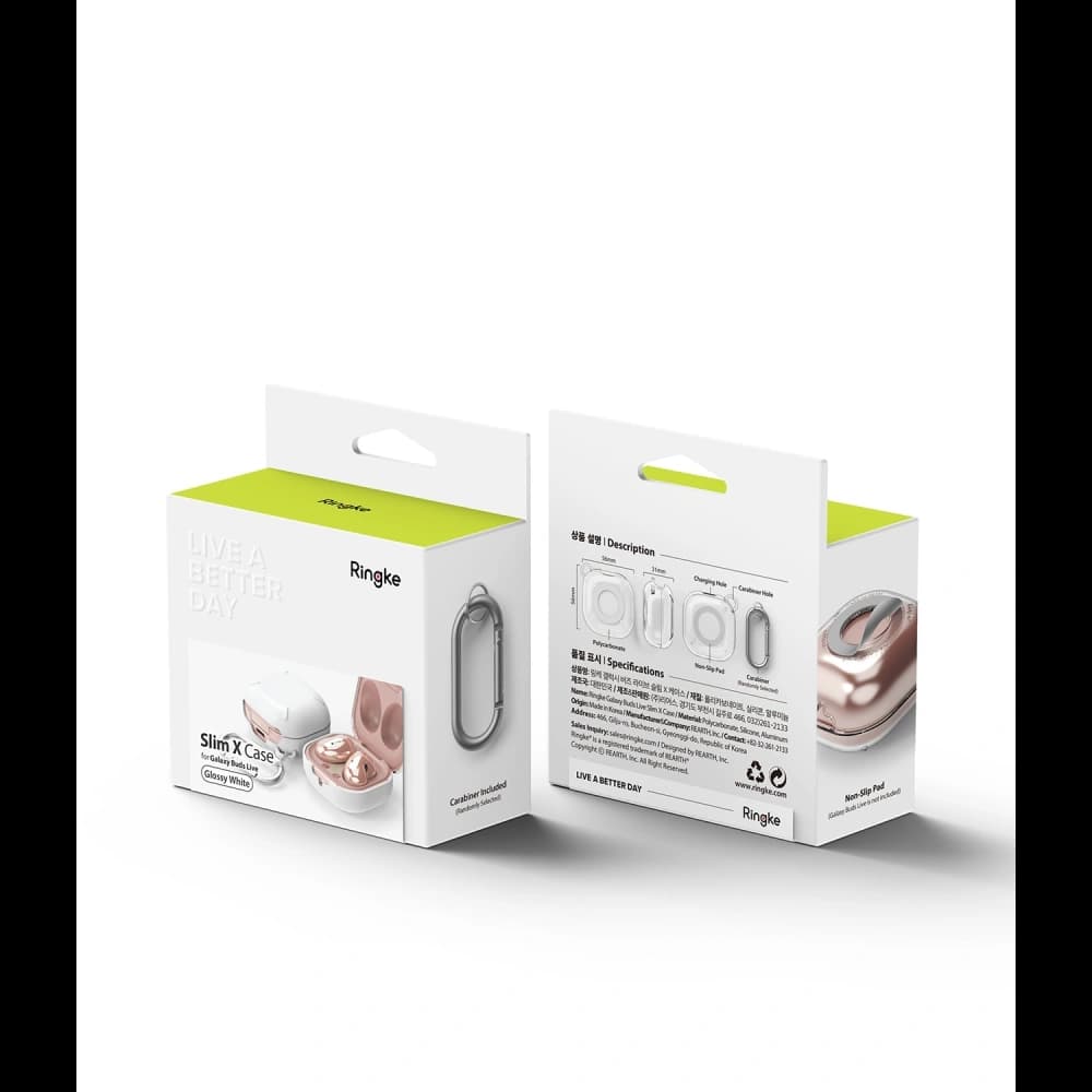 Etui Ringke Slim-X Samsung Galaxy Buds 2/2 Pro/Live/Pro Lesklá bílá - 11