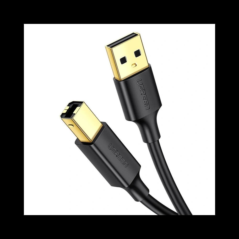 USB 2.0 A-B UGREEN US135 Druckerkabel, vergoldet, 5m (schwarz)
