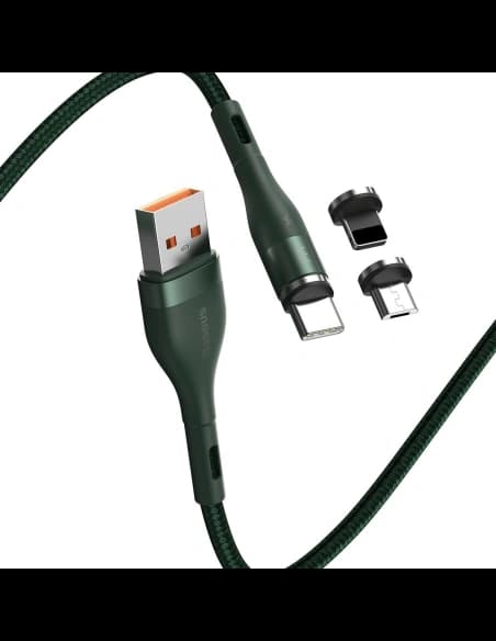 Baseus USB-Kabel Fast 4in1 USB zu USB-C / Lightning / Micro 3A 1m (grün)