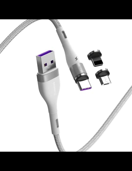 Baseus USB-Kabel Fast 4in1 USB zu USB-C / Lightning / Micro 5A 1m (weiß)