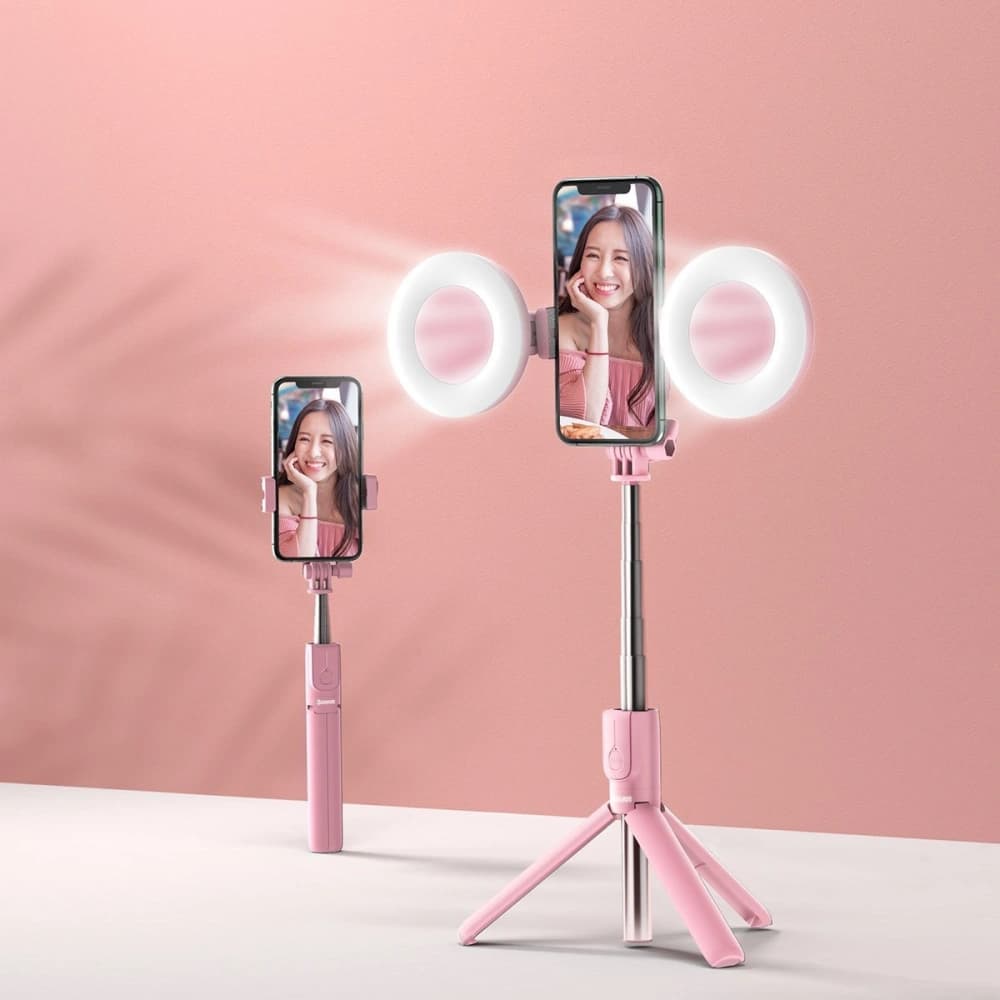 Baseus Lovely Bluetooth Folding Bracket Selfie Stick Pink - 9