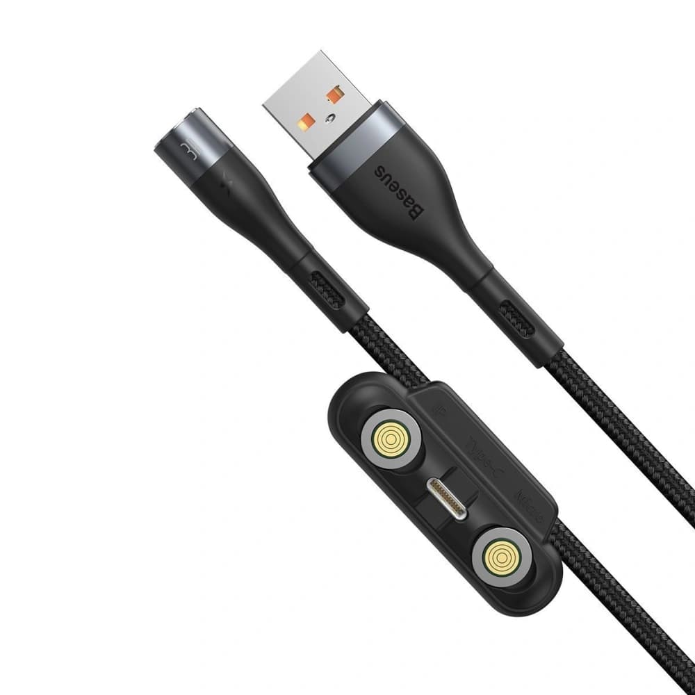 USB kábel Baseus Fast 4w1 USB-C / Lightning / Micro 3A 1m (szürke + fekete) - 6
